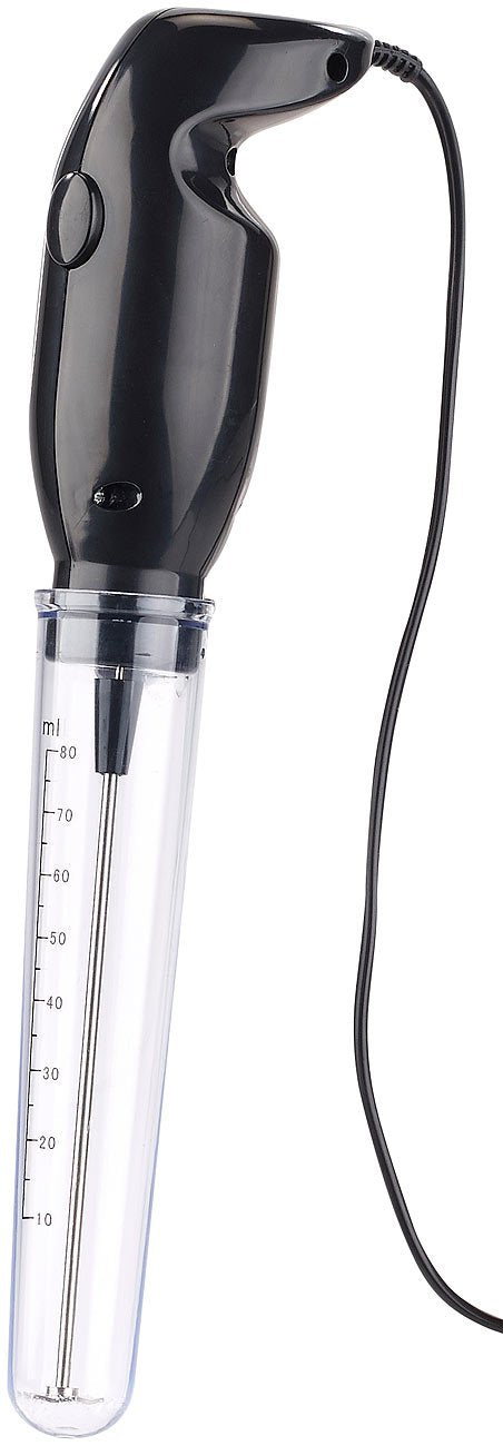 Rosenstein & Söhne Frappe Mixer: Elektrischer Quirl-Mini-Handmixer mit Mixbecher-Aufsatz, 15 Watt (Miniquirl, Frappe Handmixer, Zerkleinerer)