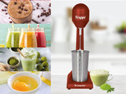 Beper - Elektrischer Standmixer für Milchshakes, Frappés, Smoothies und Cocktails, 2-Gänge, Aluminiumbehälter 0,5 l, 100 W , Rot