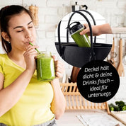 GOURMETmaxx Mr. Magic Power Pro Mixer 400 Watt | Smoothie Maker mit to go Deckel | Standmixer mit Mixbecher & Frischhaltedeckel zum Aufbewahren | Blender mit Zubehörset XL für Shakes, Smoothies etc.