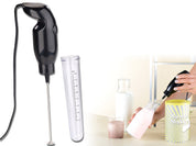 Rosenstein & Söhne Frappe Mixer: Elektrischer Quirl-Mini-Handmixer mit Mixbecher-Aufsatz, 15 Watt (Miniquirl, Frappe Handmixer, Zerkleinerer)