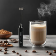 STONELINE Elektrischer Milchaufschäumer USB C Aufladbar mit 3 Stufen, Mixstab mit Edelstahl Schneebesen Doppelfeder Schaumbereiter Getränkemixer Handmixer für Kaffee Cappuccino Cocktails, Schwarz