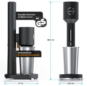 Arendo - Eiweiß Shaker - Protein Mixer - Milchshake Mixer - elektrischer Standmixer - 500 ml Edelstahl Becher - 22.000 U min - 2 Geschwindigkeitsstufen - Fitness Protein Drinks Smoothies Milchshakes