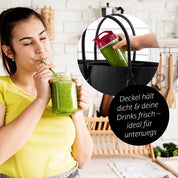 GOURMETmaxx Mr. Magic Power Pro Mixer 400 Watt | Smoothie Maker mit to go Deckel | Standmixer mit Mixbecher & Frischhaltedeckel zum Aufbewahren | Blender mit Zubehörset L für Shakes, Smoothies etc.