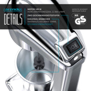 Arendo - Drink Mixer - Getränkemixer - elektrischer Standmixer - Shaker - 500 ml Becher - 100 W, 22.000 U min - 2 Geschwindigkeitsstufen - Protein Smoothies Eischnee Milchshakes Cocktails - GS
