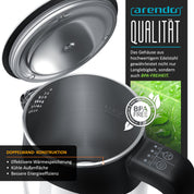 Arendo - 0,5l Edelstahl Wasserkocher mit Temperatureinstellung im Doppelwand-Design - 0,5l Wasser-Füllmenge - 5 Temperaturstufen einstellbar - Warmhaltefunktion - Energiesparend