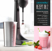 Arendo - Drink Mixer - Eiweiß Shaker - Getränkemixer - elektrischer Standmixer - 500 ml Becher - 22.000 U min - 2 Geschwindigkeitsstufen - Fitness Protein Drinks Smoothies Milchshakes Cocktails
