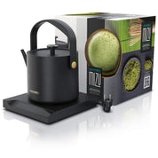 Arendo - Edelstahl Wasserkocher mit Temperatureinstellung - 40° bis 100° - Warmhaltefunktion 30 Minuten – 0,5 Liter – Sensortasten – 360° Basis – Retro Design - Schwarz